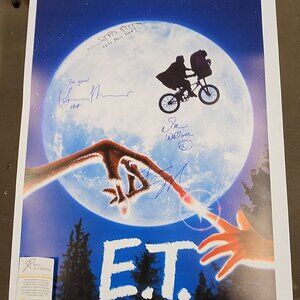 Steven Spielberg & Multicast signed E.T. Poster 24x18 w/COA